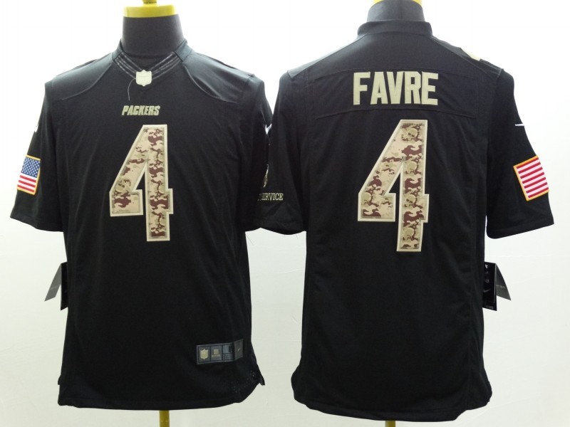 Men's Green Bay Packers Brett Favre #4 Black Jersey